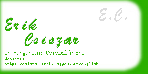 erik csiszar business card